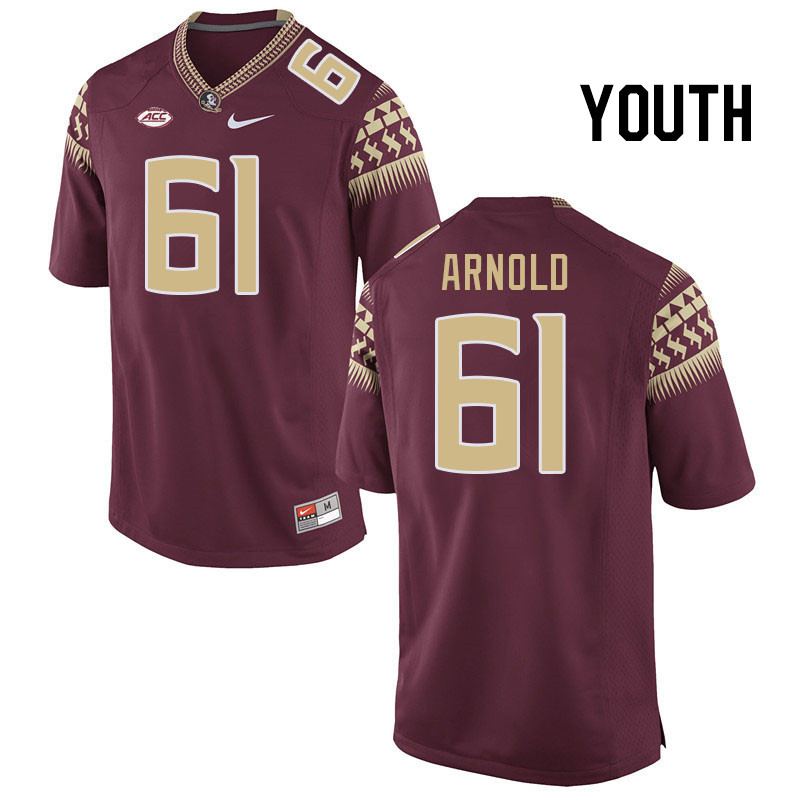 Youth #61 Mason Arnold Florida State Seminoles College Football Jerseys Stitched Sale-Garnet - Click Image to Close